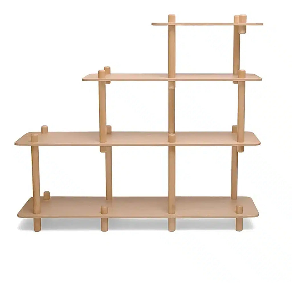 Clean interior scene highlights the Charlie Crane FILO Bookshelf in natural with a warm natural finish