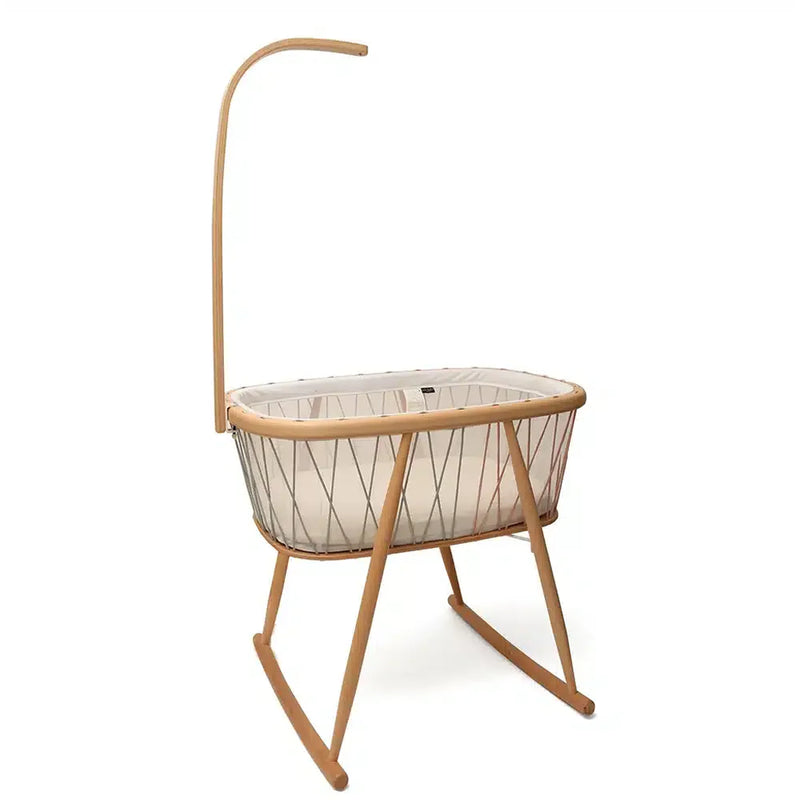 Minimal room setup presents the KANO Arrow Bed Charlie Crane in natural as a stylish nursery decor piece