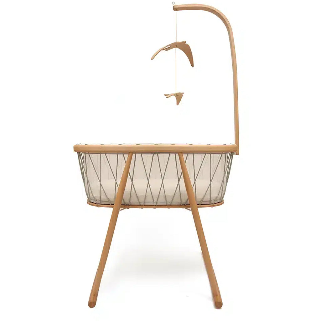 Clean interior scene shows the Wooden KANO Bed Arrow by Charlie Crane in natural with a minimalist aesthetic