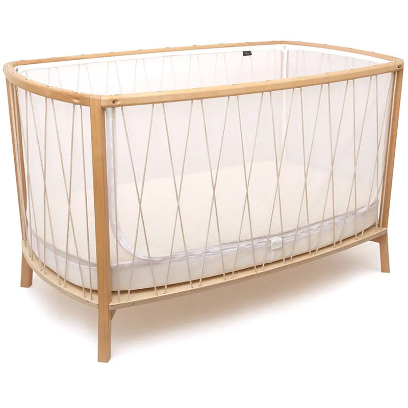 Gentle lichen color presents the KIMI Cord Charlie Crane as a sophisticated nursery decor element