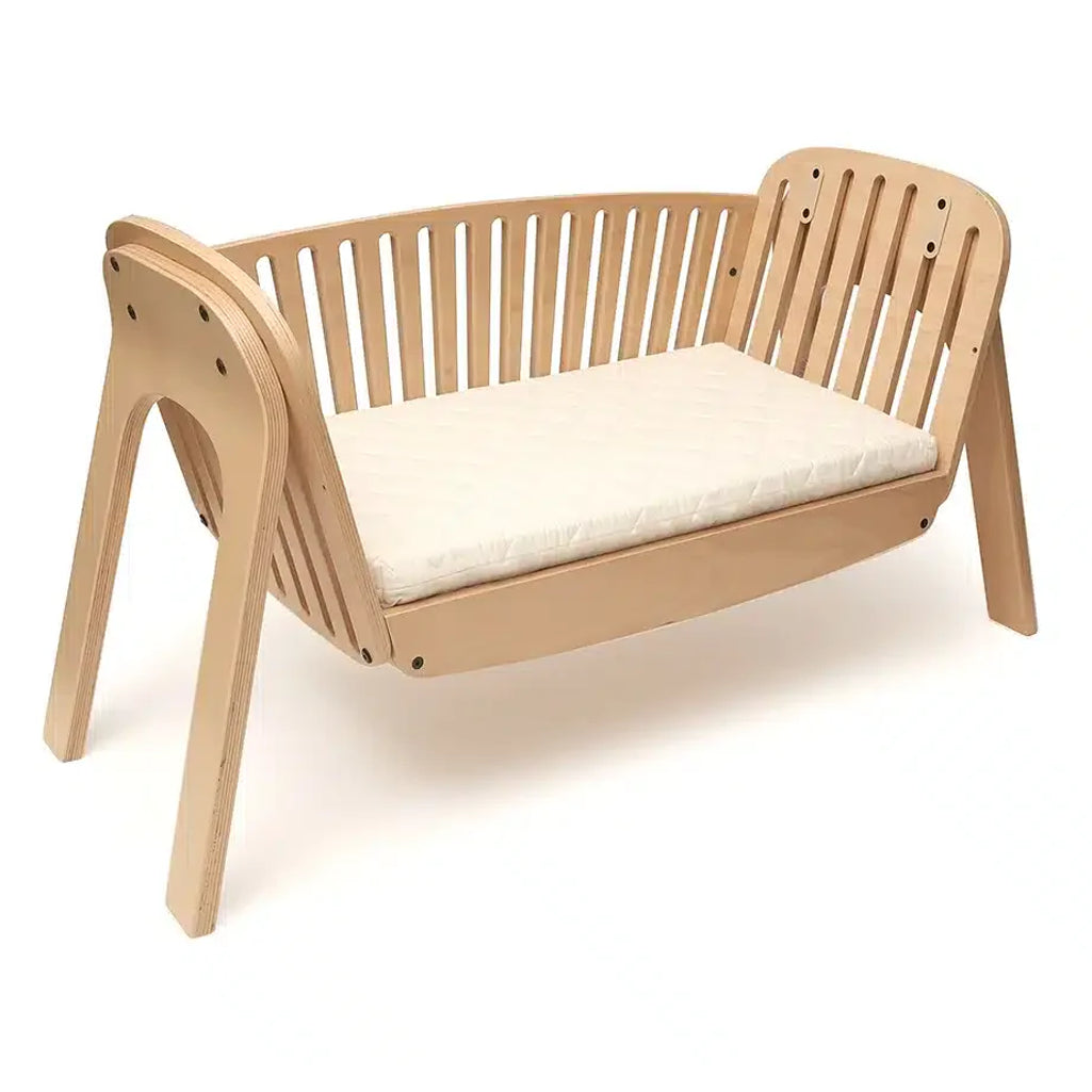 Eco conscious nursery highlights the KIMI Cord Charlie Crane in natural as eco friendly furniture