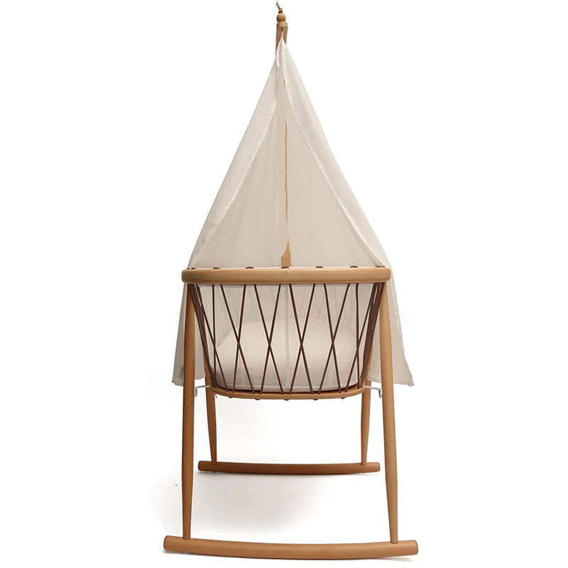 Minimal crib setup presents the Charlie Crane KUMI Canopy pia for baby safe comfort