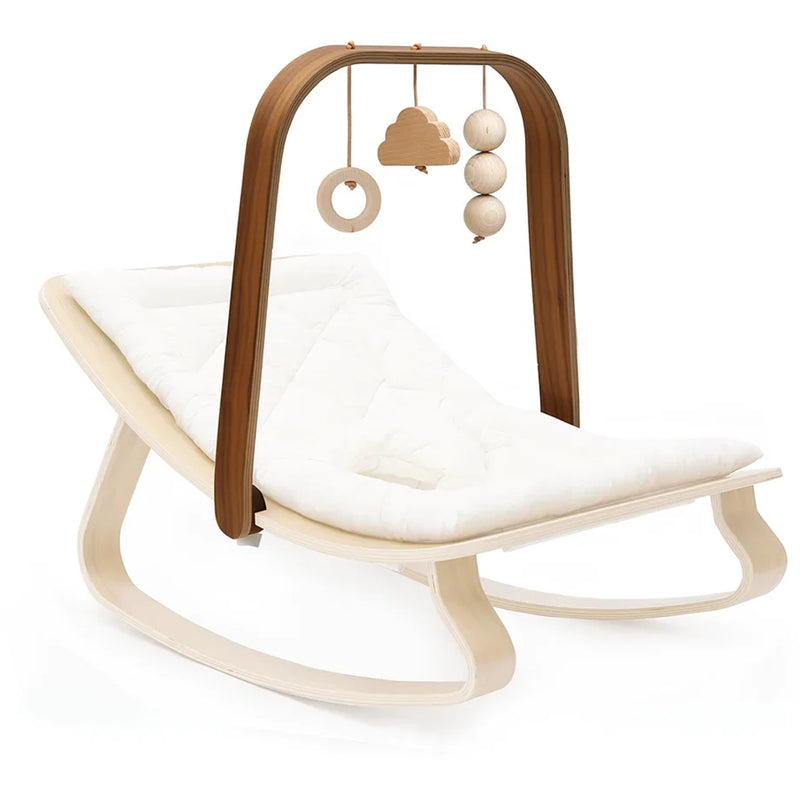 charlie crane sustainable european walnut wood baby mobile for levo baby rocker 