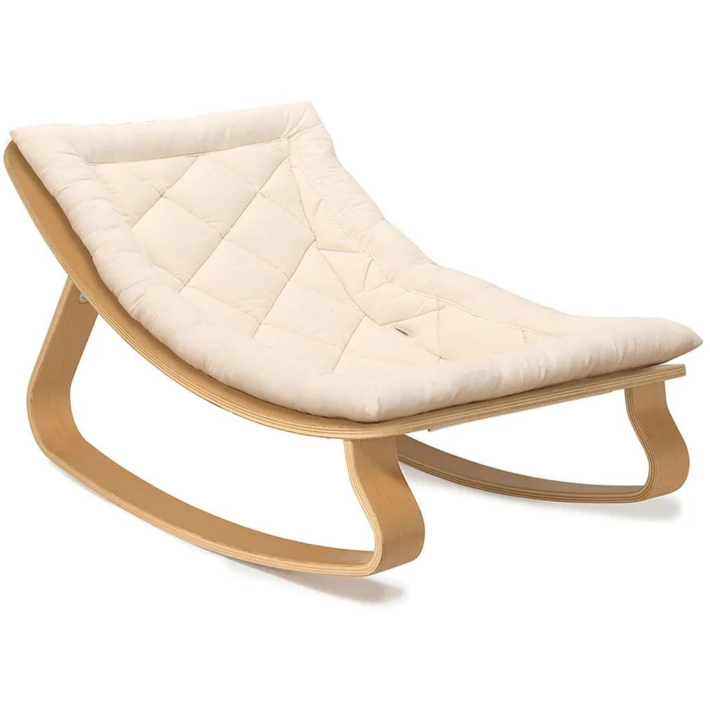 Balanced proportions of the Levo Rocker by Charlie Crane in mimosa showcase a sophisticated French baby design