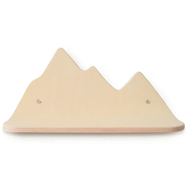 Clean interior scene presents the POPI Wooden Shelf Charlie Crane in cloud with a sophisticated finish