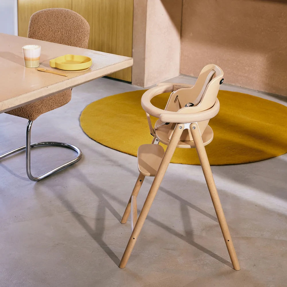 Natural wood Charlie Crane TOBO convertible high chair, kit with Baby Set for babies from 6 months
