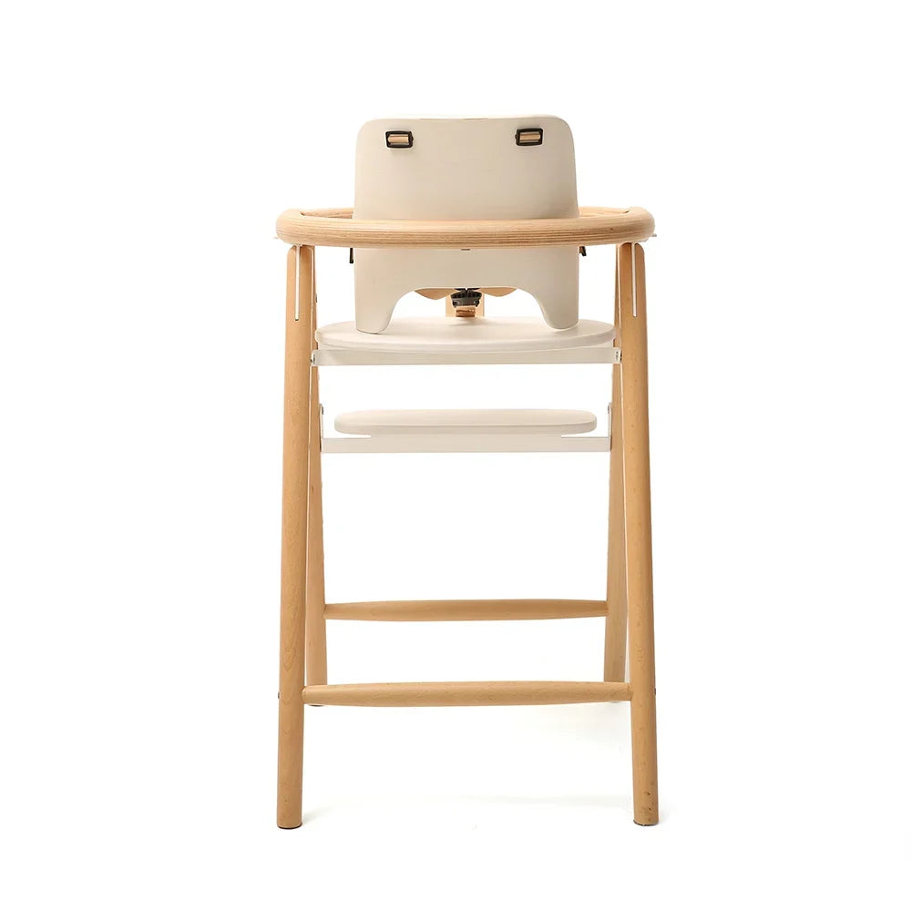 Back view of Charlie Crane TOBO Baby Set Kit in White, a minimalist Scandinavian-style high chair