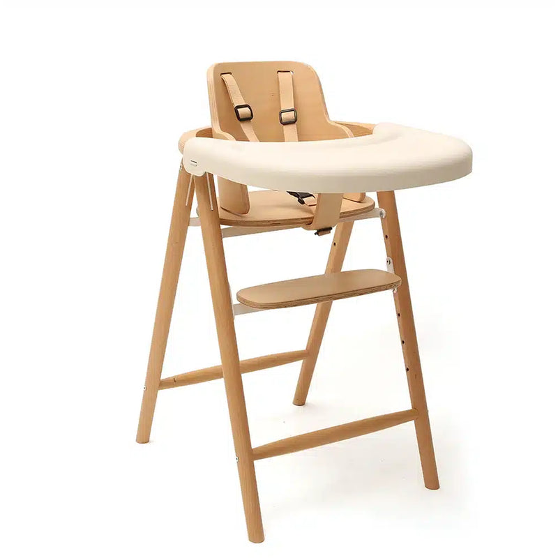 natural wood charlie crane tobo highchair with matching baby set and tray