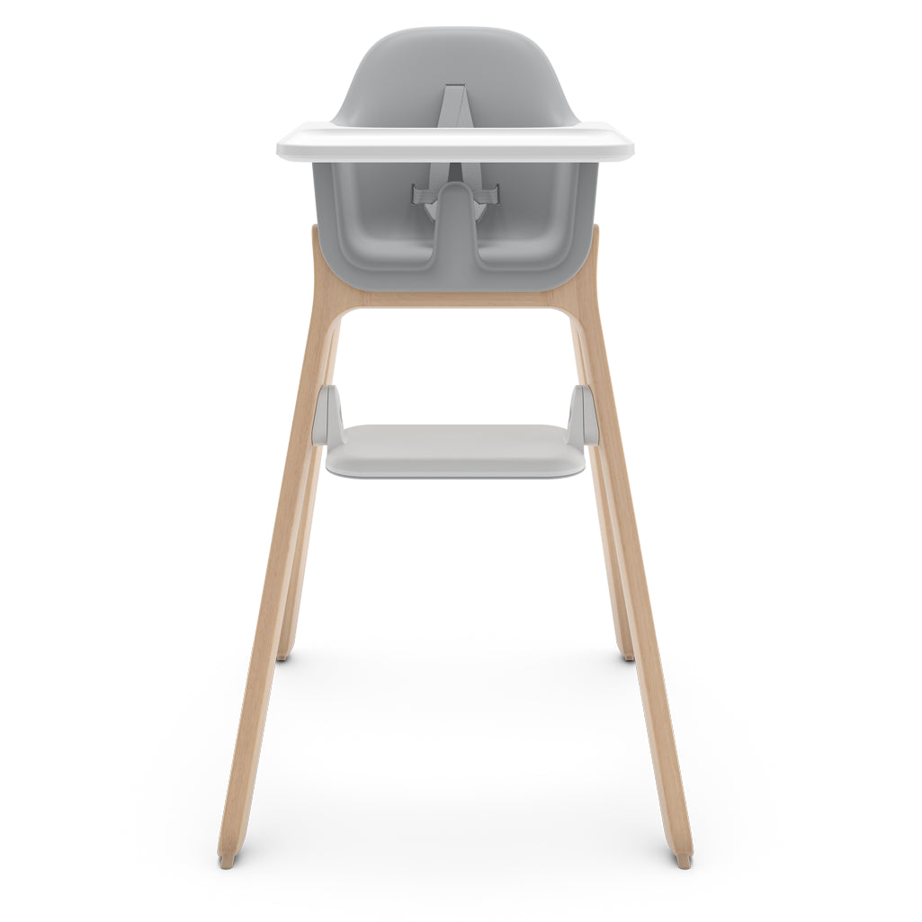 uppbaby grey high chair for baby front