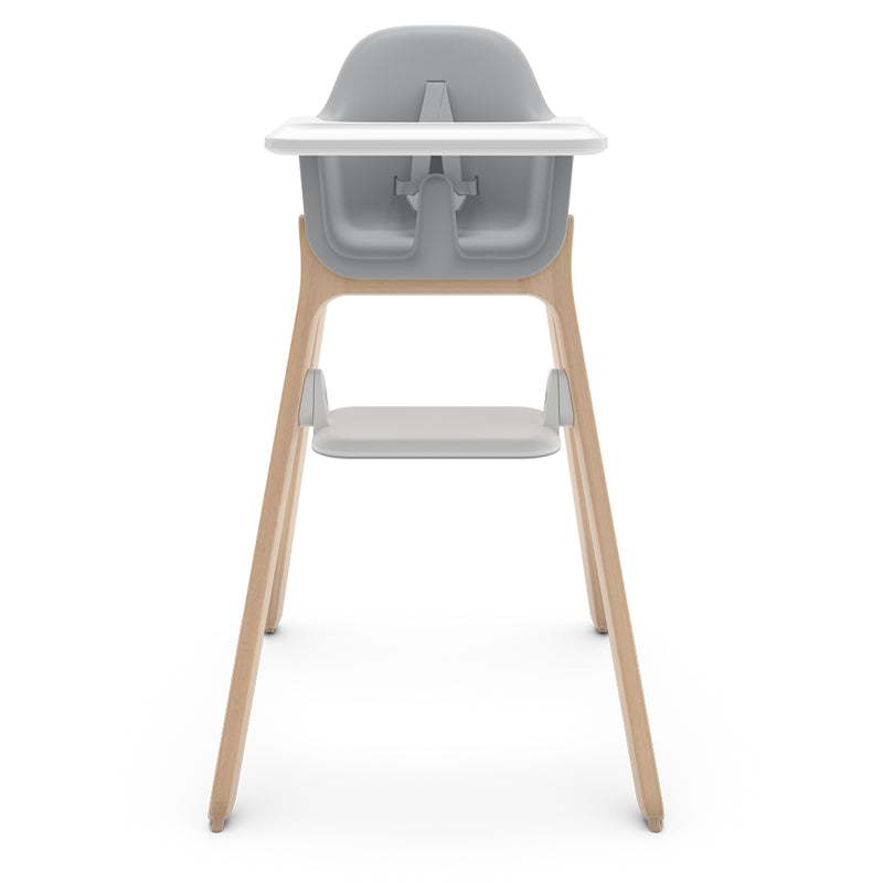 uppbaby grey high chair for baby front