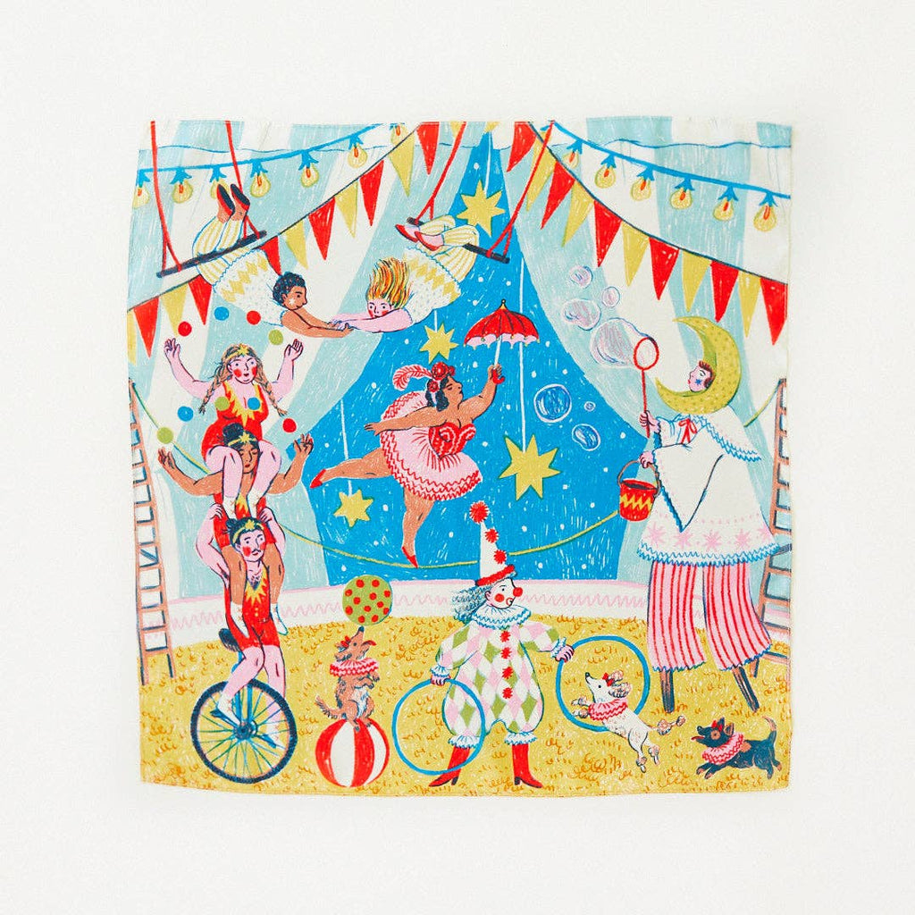 Sarah's Silks Celestial Playsilk Children's Silk Sheet Toy. circus preformers patterned pretend play silk sheet.