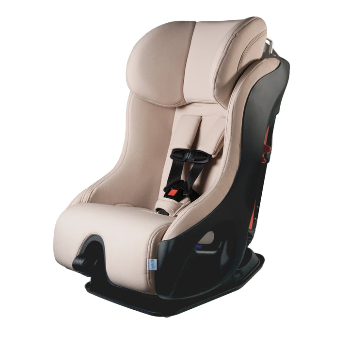 Clek Fllo convertible car seat with zippable seat cover in Latte beige