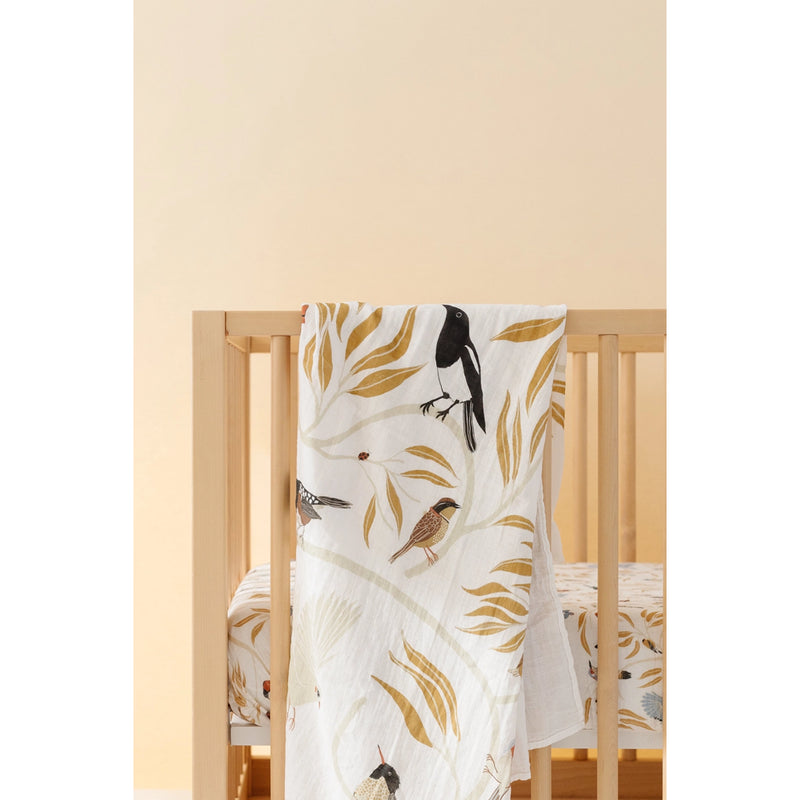 Clementine Kids baby swaddle For the Birds kids blanket