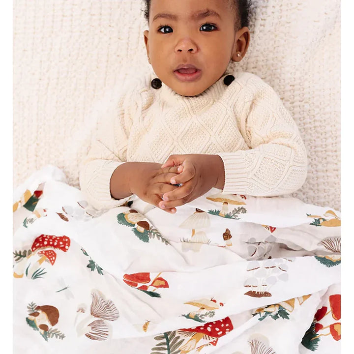 Charming Clementine Kids Mushroom Swaddle made as cozy baby swaddle blankets.