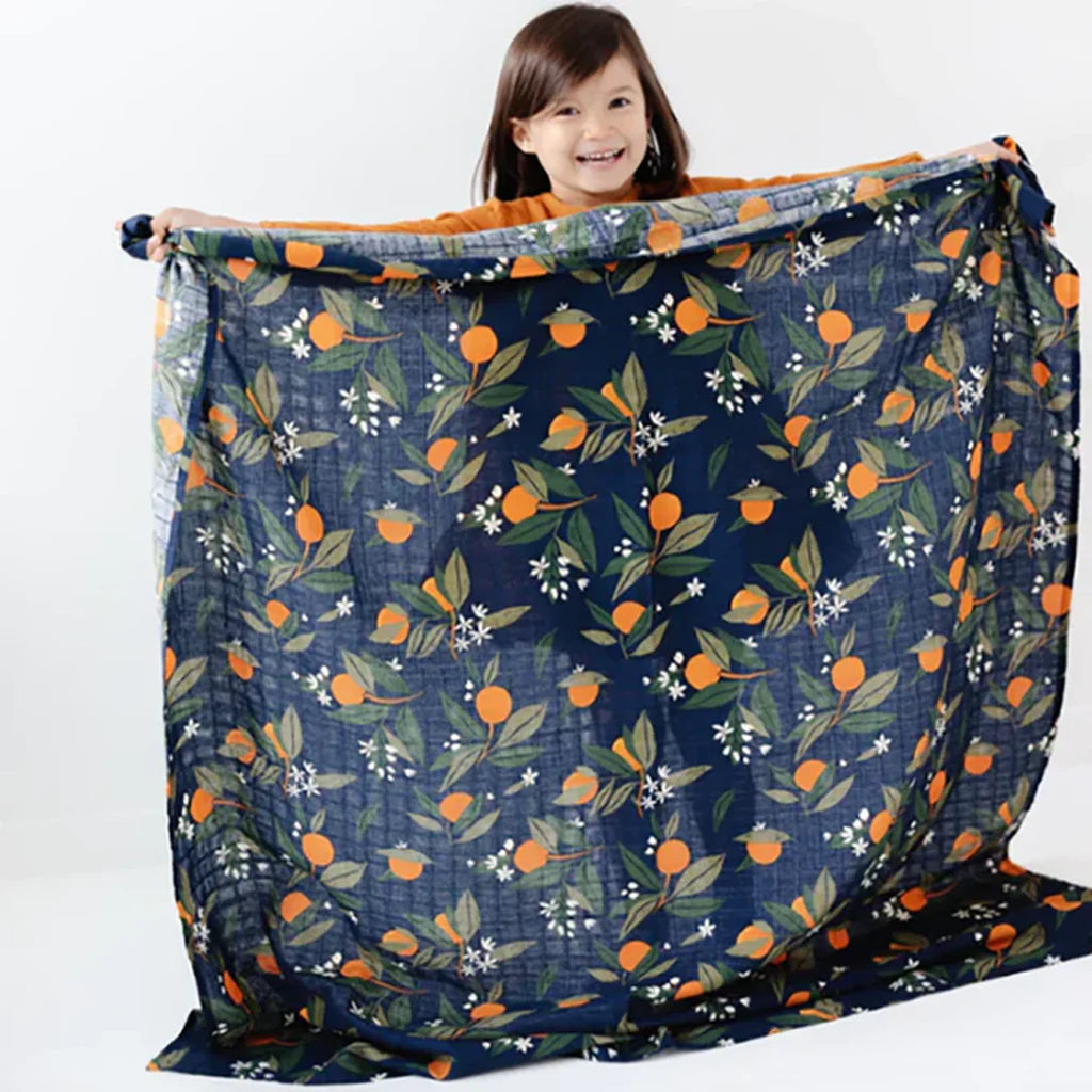 Clementine Kids Orange Blossom muslin swaddle blankets