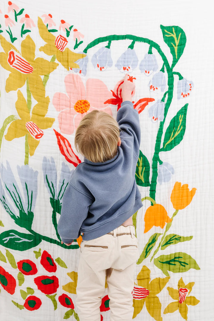 Clementine Kids cottage garden kids blanket