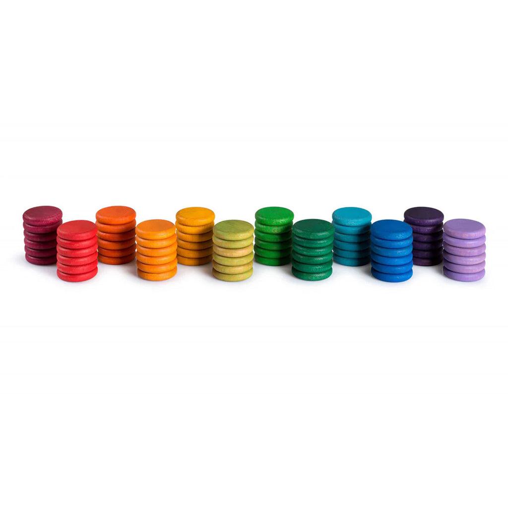 grapat wooden toy coins rainbows