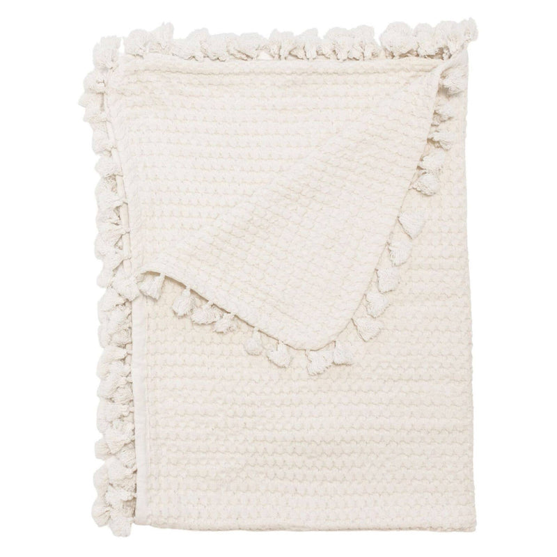 crane baby birch waffle knit tassel baby blanket 