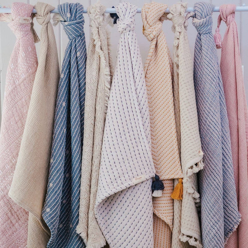 group of crane baby waffle knit baby blanket organic cotton nursery decor 