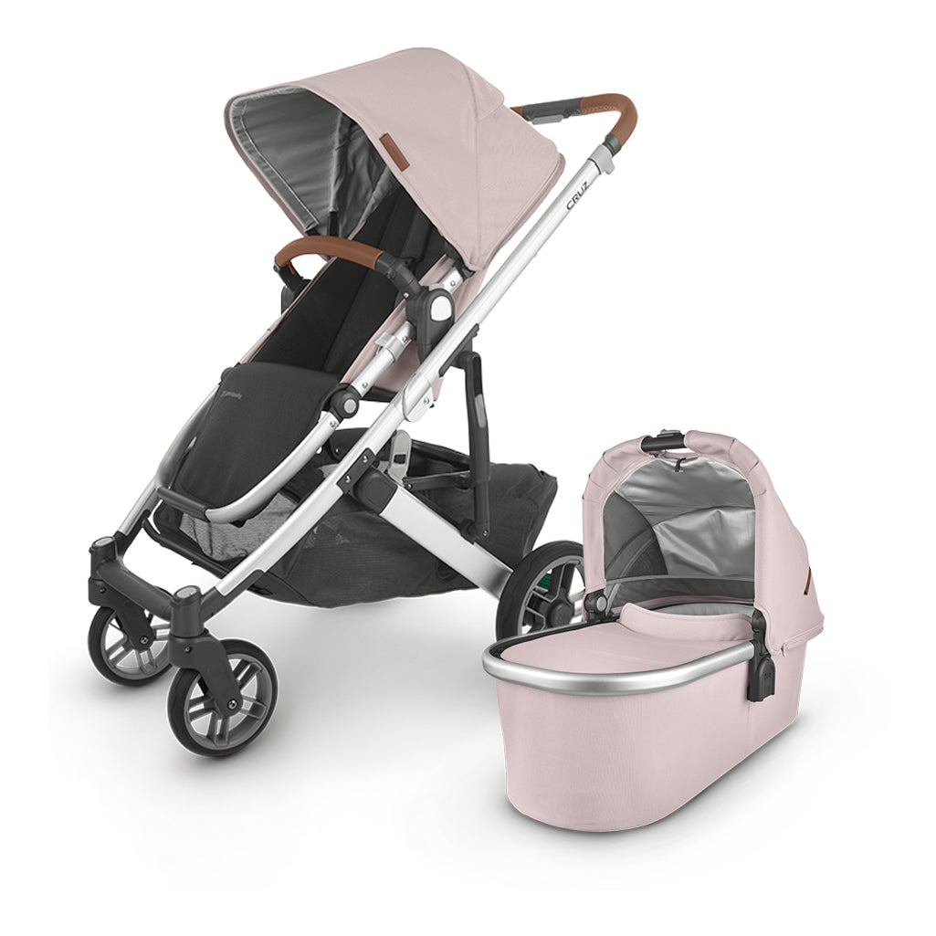 uppa baby pink cruz stroller for infant and toddler 