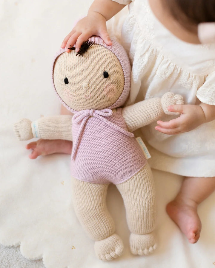 My First Baby Lavender by Cuddle + Kind - soft 14 inch knit baby doll, a fair trade gift for baby