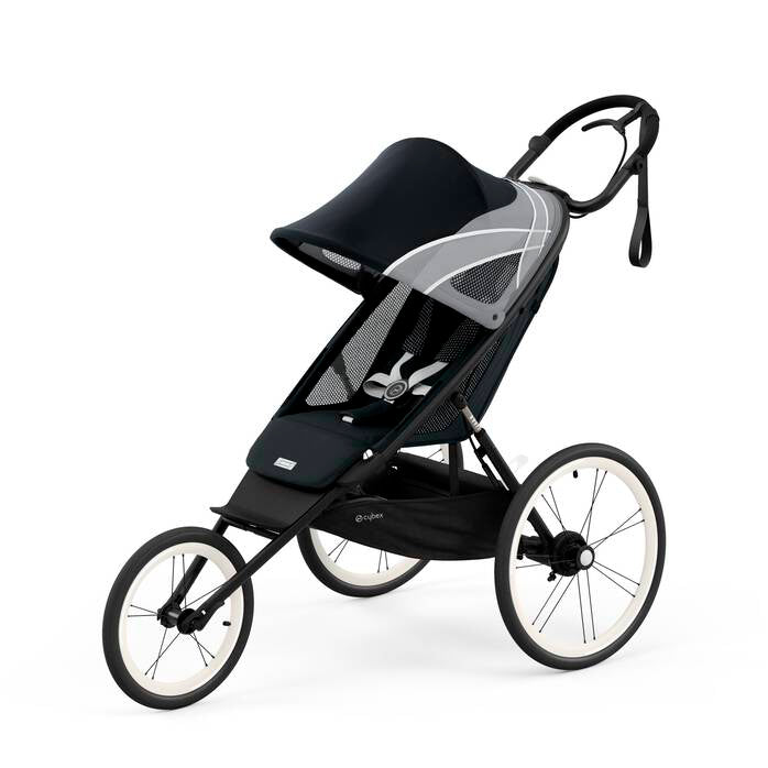 CYBEX AVI All Black frame for lightweight stroller adventures.