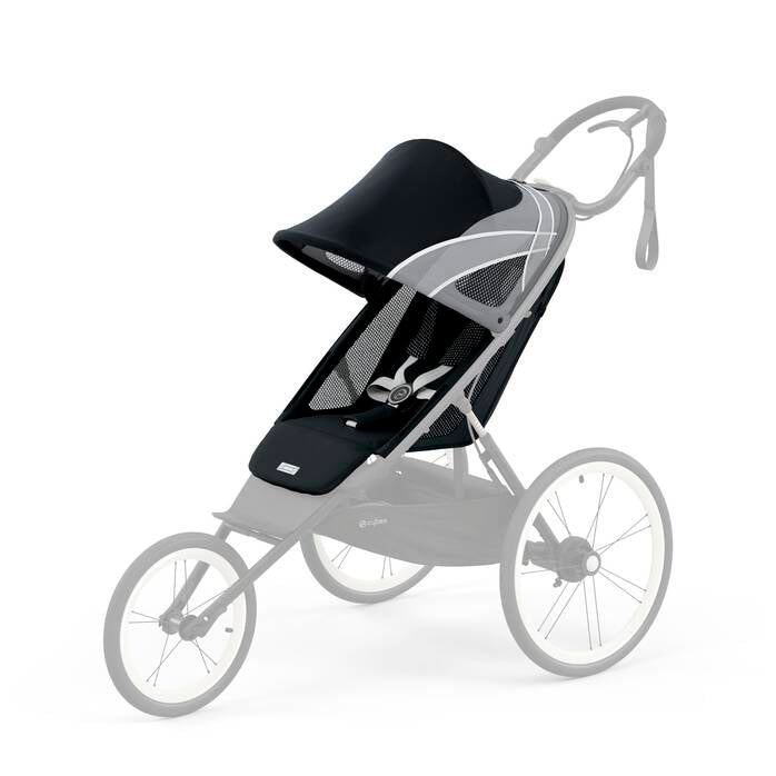 CYBEX AVI All Black lightweight stroller frame with sleek design.