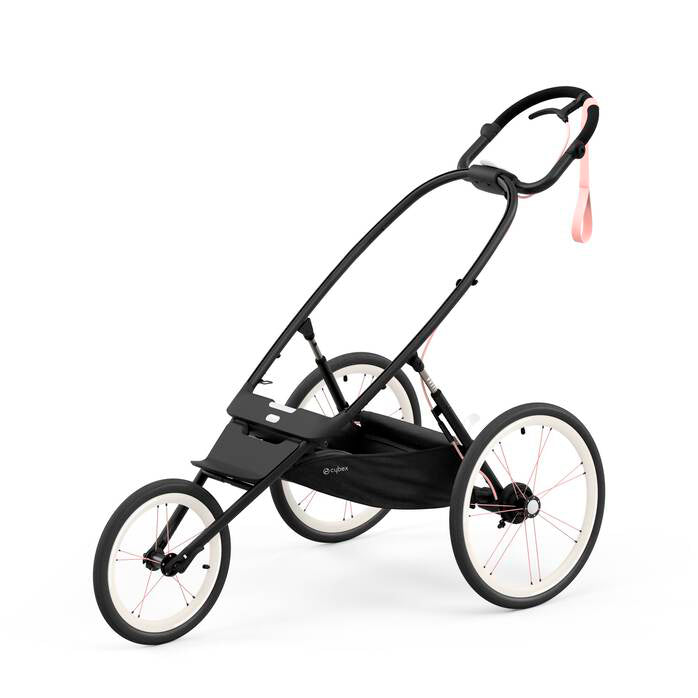 CYBEX Avi best running stroller in Black with Pink details, built for comfort and control.