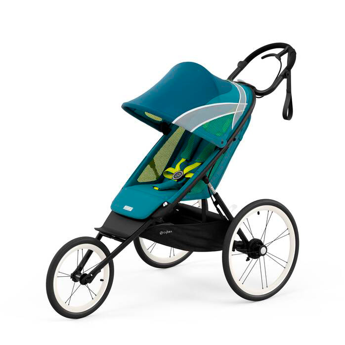 CYBEX AVI Maliblue jogging stroller with superior maneuverability.