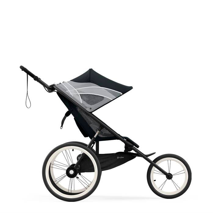 CYBEX AVI All Black jogging stroller with all-terrain features.