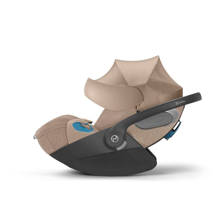 Cybex Cloud T Infant Car Seat in Peach Pink Ñ best car seats for infants with breathable fabric.