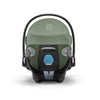 Cybex Cloud T Infant Car Seat in Green—all-in-one infant car seat with extended use features.