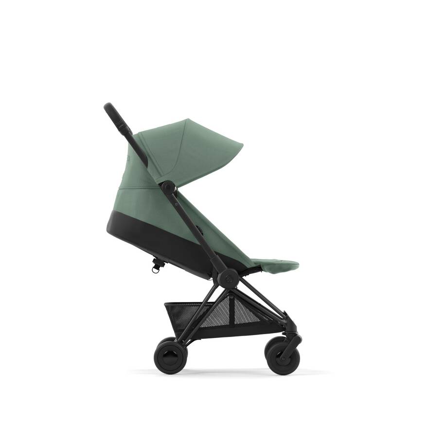 Cybex Coya in White, a sleek travel stroller for parents on the move.