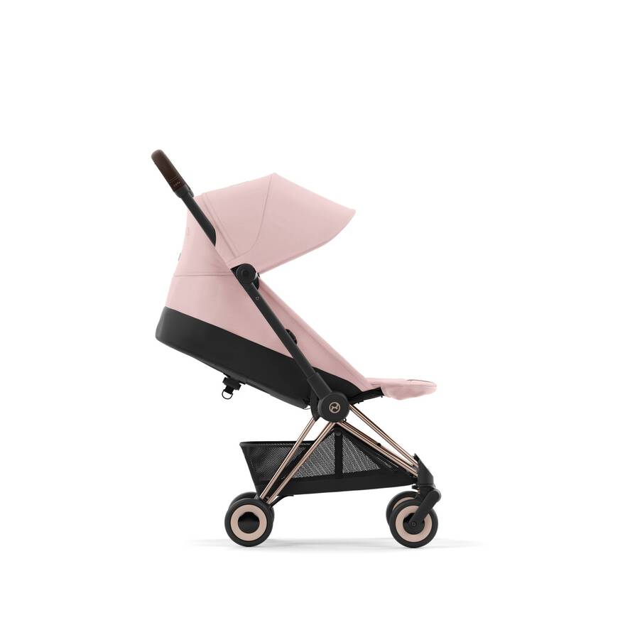 RoseGold + Leaf Green Cybex Coya, offering the best stroller travel system for parents.