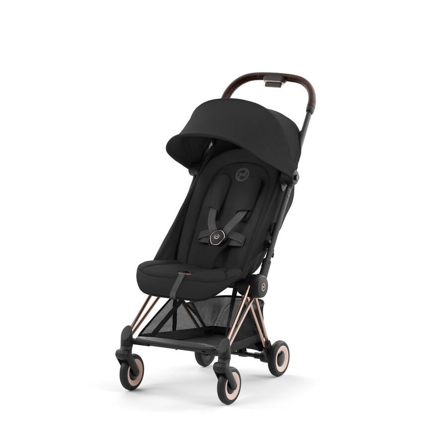 Gray Cybex Coya, the perfect travel stroller for a smooth flying experience.