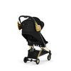 Chrome Dark Brown + Mirage Grey Cybex Coya, offering the best travel stroller for flying.