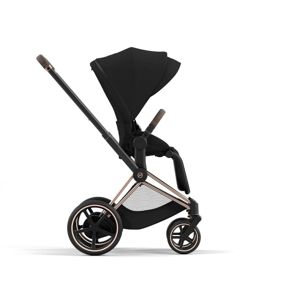 CYBEX e-Priam frame in Rose Gold, an elegant and fashion-forward stroller accessory.