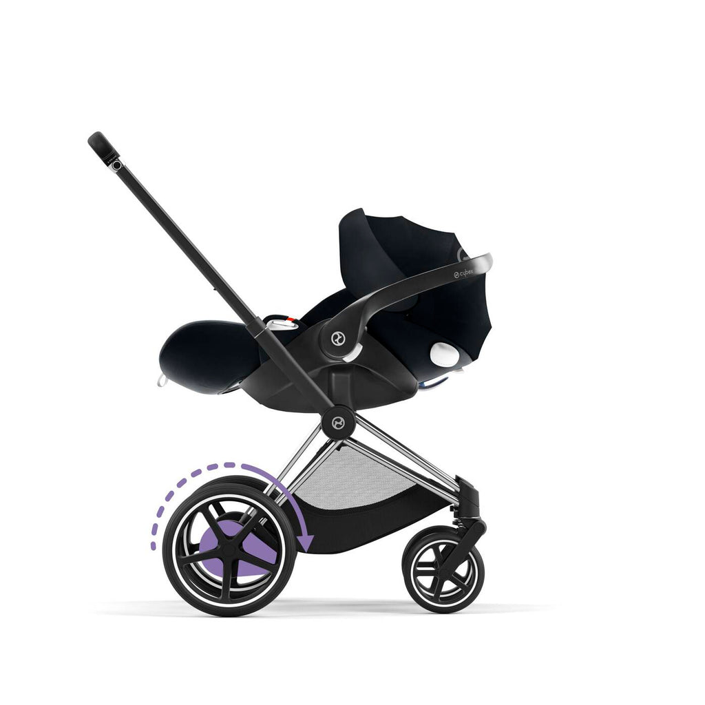 CYBEX e-Priam frame in Rosegold, a stunning choice for a modern stroller frame.