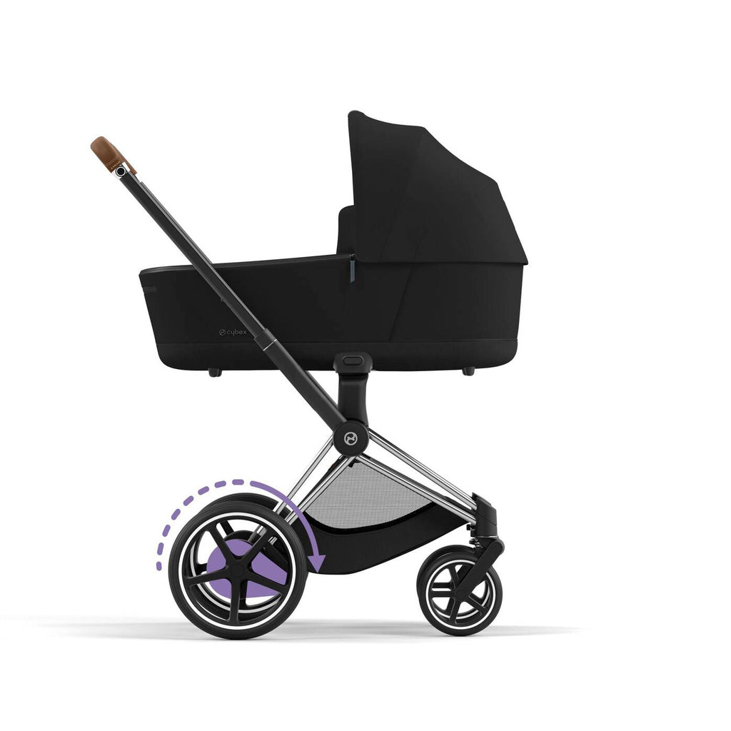 CYBEX e-Priam frame in Chrome Black, a refined and performance-driven stroller frame.