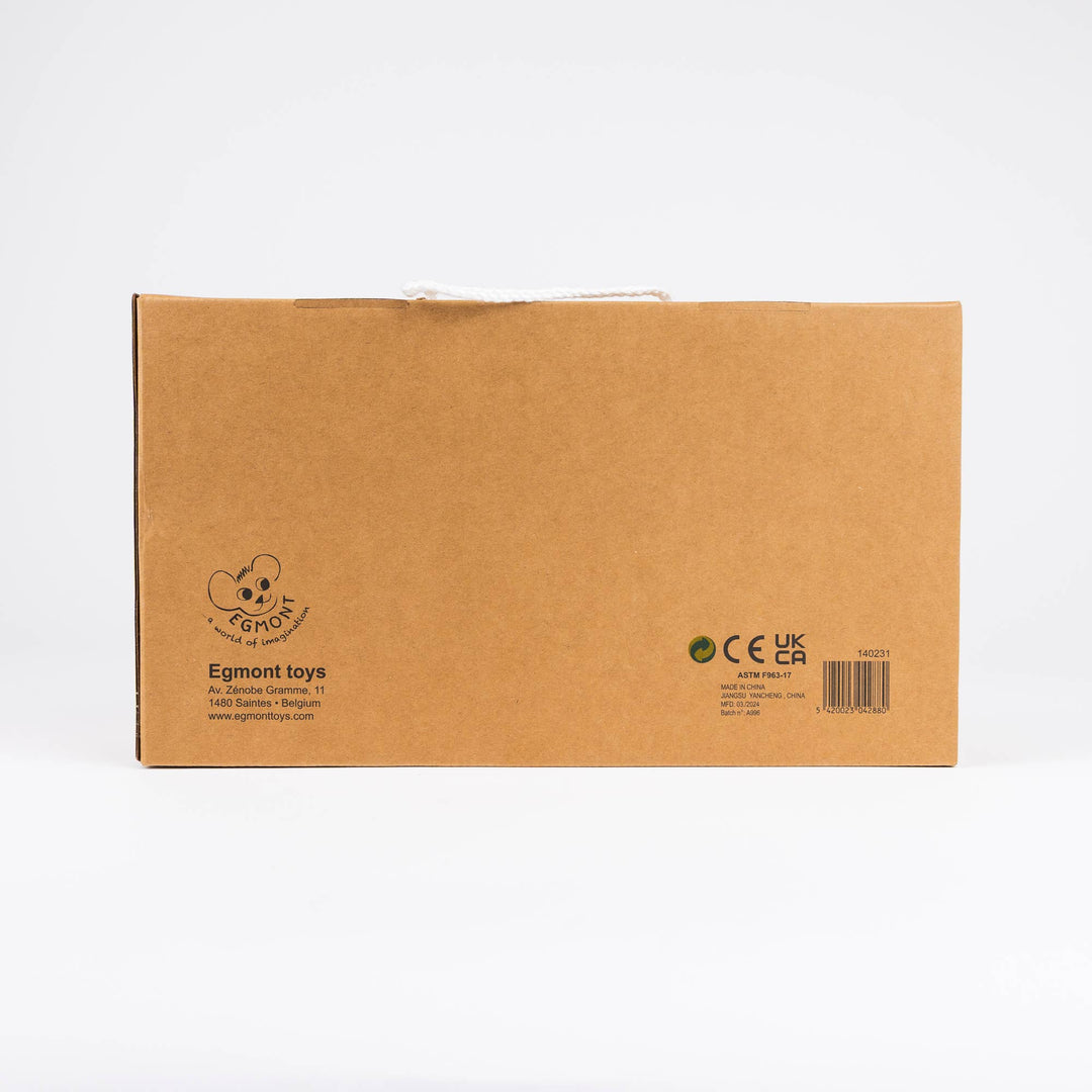 image showcasing packaging backside of egmont toys forest bowling game