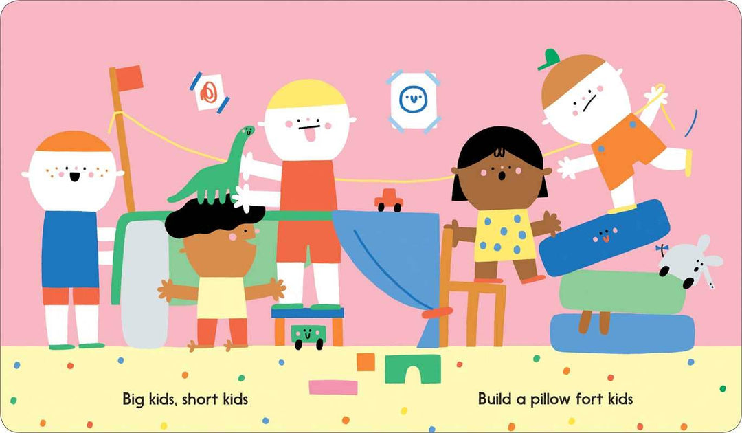 Bright illustrated children spread from All Kids Are Good Kids diversity board book