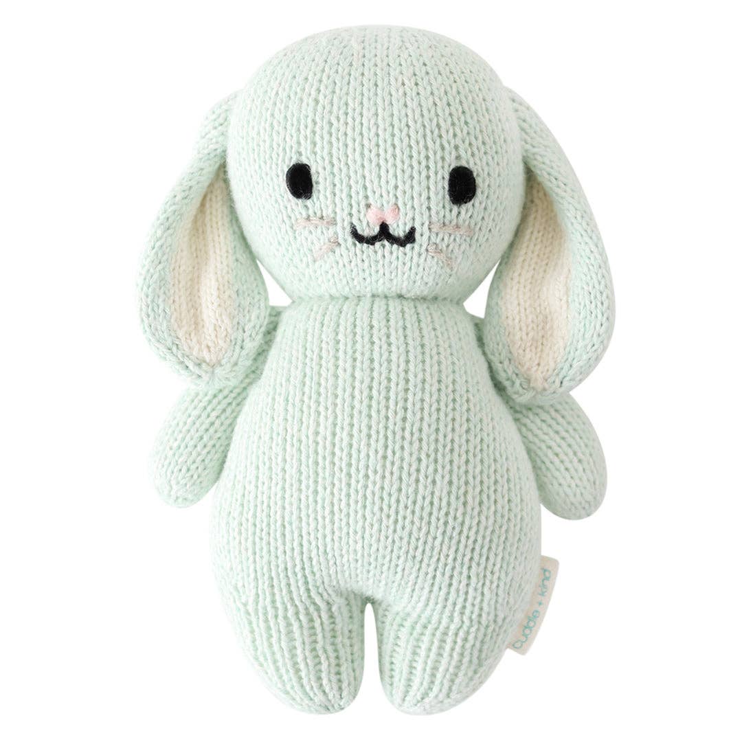cuddle + kind soft mint baby bunny stuffed childrens toy organic cotton