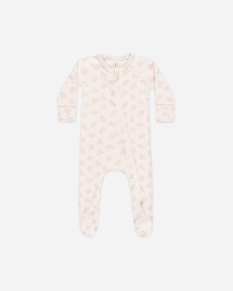 Modal Zip Footie || Pink Blossom