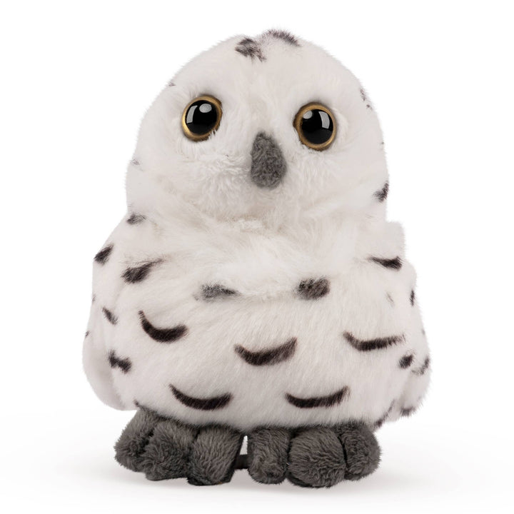 Soft Keycraft Living Nature Smols Snowy Owl plushie, a cozy companion for children or collectors.