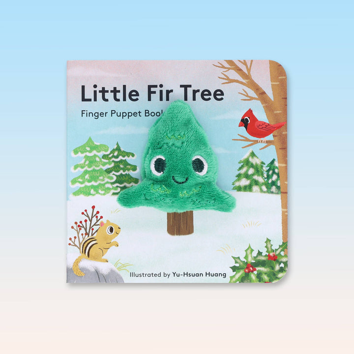 Little Fir Tree Finger Puppet Book featuring a plush cloth tree puppet