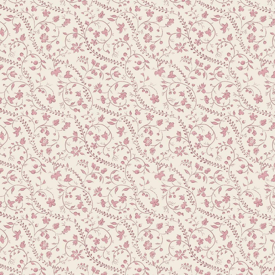 Close up of Little Threads mauve heirloom vine muslin fabric, organic cotton baby blanket with soft breathable texture for swaddling