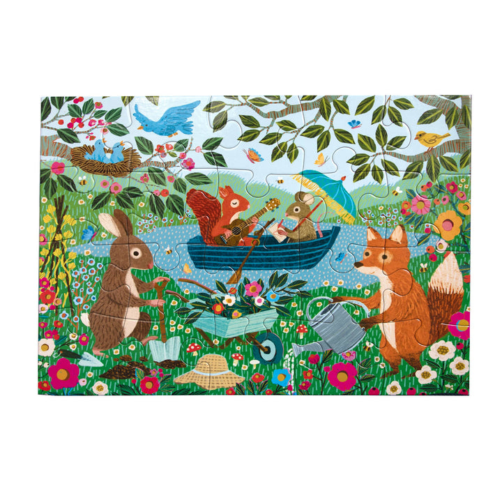 eeBoo Garden Animals 20-piece jigsaw puzzle double-coated pieces for toddlers ages 3 and up