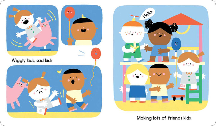 Bouncy rhyme page from All Kids Are Good Kids children's board book Judy Carey Nevin