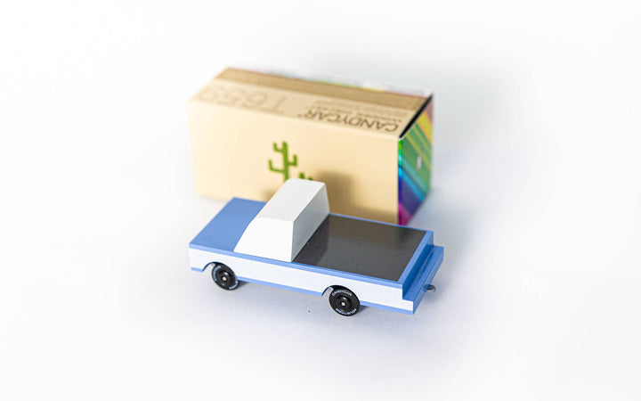 candy lab toys senora blue pickup truck wooden toy for toddler 