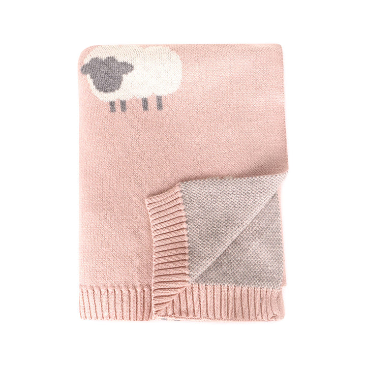 Viverano Organics Woolly Lamb 3D Organic Cotton Jacquard Knit Baby Blanket, perfect newborn baby blankets for comfort